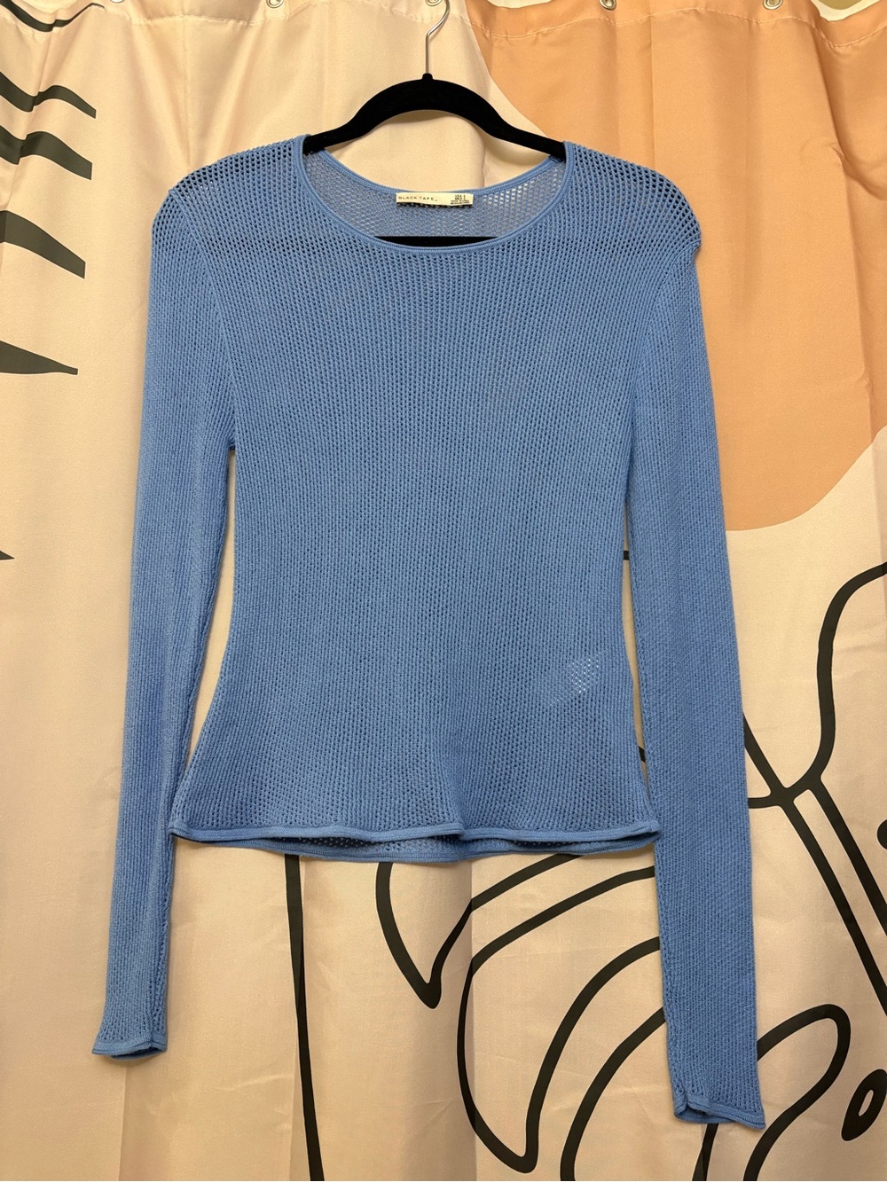 Light Blue Knit Long-Sleeve Top
